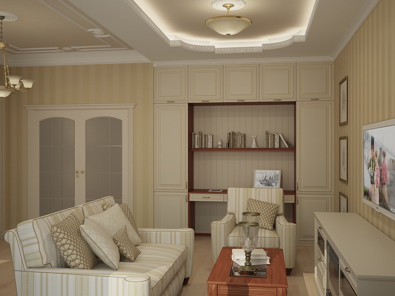 Фотография: Гостиная в стиле Классический, Квартира, Дома и квартиры, Москва – фото на INMYROOM