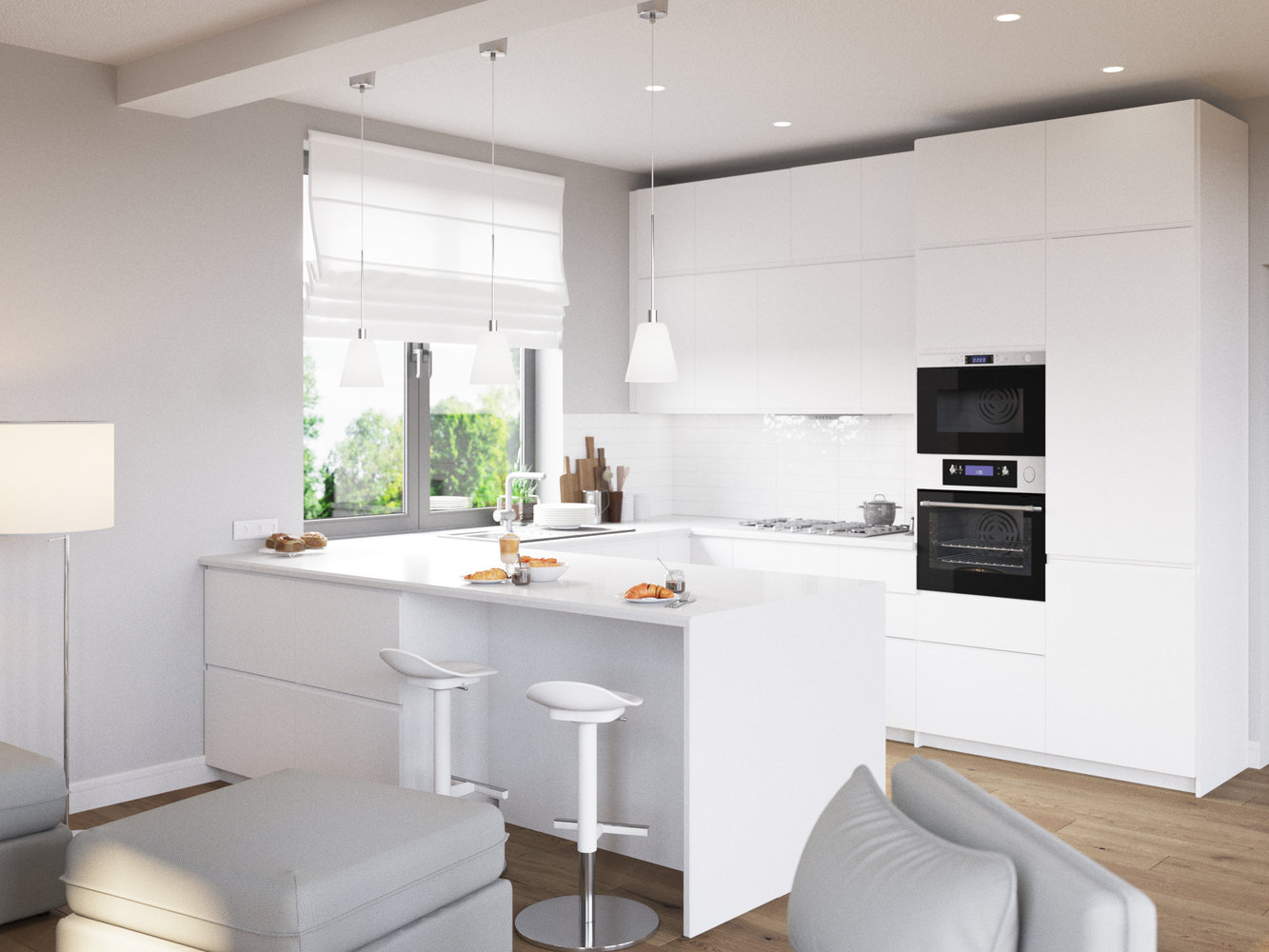 Фотография: Кухня и столовая в стиле Скандинавский, Минимализм, Гостиная, Проект недели, ИКЕА, Московская область, Mobler, загородный дом – фото на INMYROOM Фотография: Кухня и столовая в стиле Скандинавский, Минимализм, Гостиная, Проект недели, ИКЕА, Московская область, Mobler, загородный дом – фото на INMYROOM