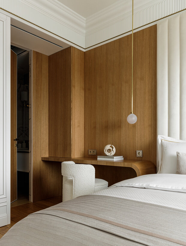 Фотография: Спальня в стиле Классический, Современный, Квартира, Проект дня, Москва, 3 комнаты, 60-90 метров, Ирина Шевченко – фото на INMYROOM