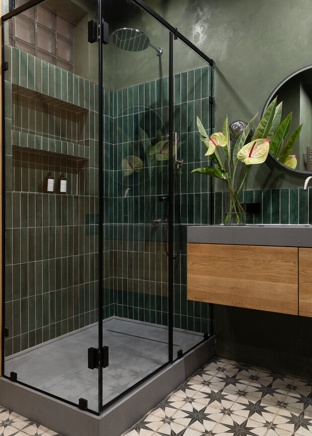 Фотография: Ванная в стиле Лофт, Современный, Эклектика, Квартира, Проект дня, Москва, Хамовники, Сталинка, 4 и больше, Более 90 метров, Руслан Мусин – фото на INMYROOM