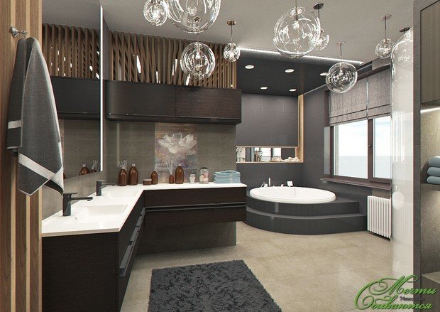 Фото из портфолио Ванные комнаты в загородном доме – фотографии дизайна интерьеров на INMYROOM