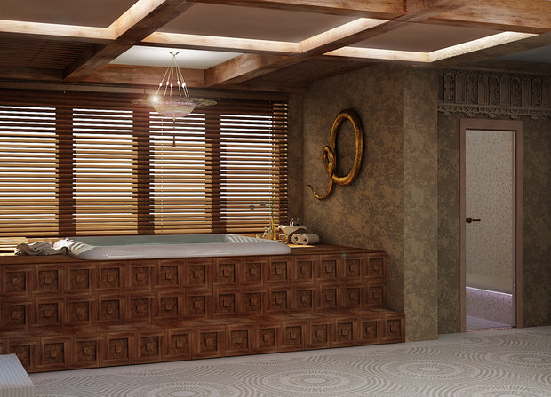 Фото из портфолио Частный «Spa-dom» в колониальном стиле – фотографии дизайна интерьеров на INMYROOM