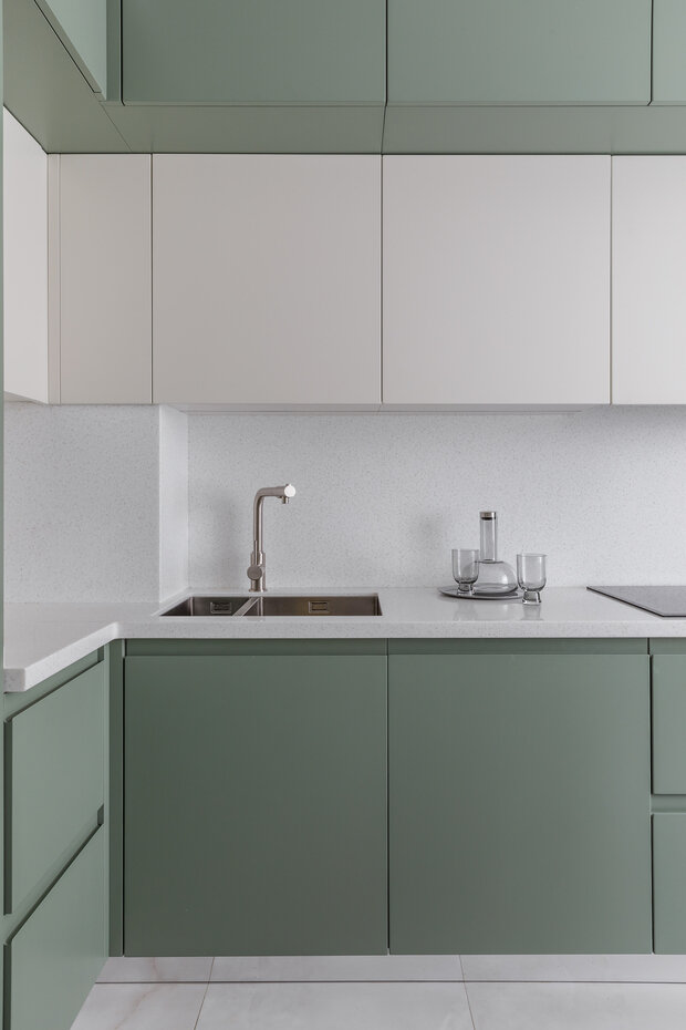 Фотография: Кухня и столовая в стиле Современный, Квартира, Проект дня, Москва, И-522А, Панельный дом, 3 комнаты, 60-90 метров, Ольга Филиппова – фото на INMYROOM