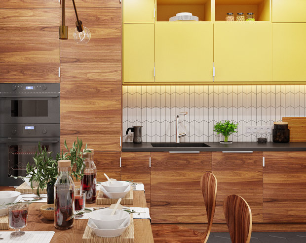 Фотография: Кухня и столовая в стиле Современный, Квартира, Проект недели, Химки, Монолитный дом, 2 комнаты, 40-60 метров, Наталья Краснобородько, ЖК «Звезда России» – фото на INMYROOM