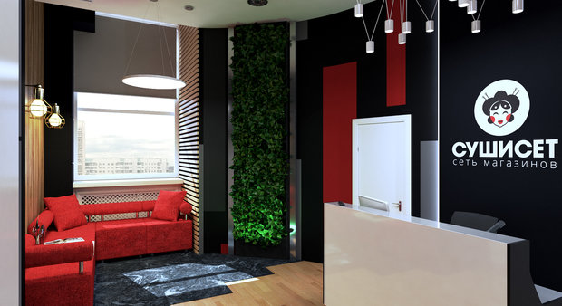 Фото из портфолио Фойе компании Суши Сет с элементами стиля Loft. – фотографии дизайна интерьеров на INMYROOM