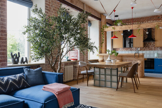 Фотография: Кухня и столовая в стиле Лофт, Современный, Эклектика, Квартира, Проект дня, Москва, Хамовники, Сталинка, 4 и больше, Более 90 метров, Руслан Мусин – фото на INMYROOM