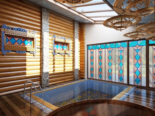 Фото из портфолио Бассейн. Народная русская банька. – фотографии дизайна интерьеров на INMYROOM