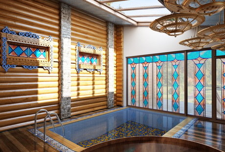 Бассейн. Народная русская банька.