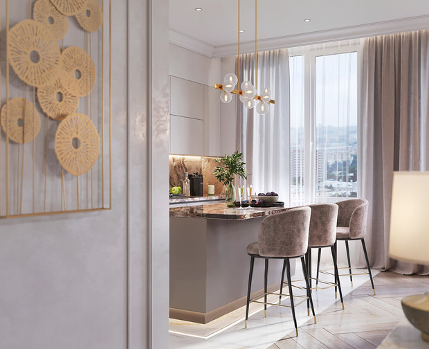 Фото из портфолио Нежная неоклассика – фотографии дизайна интерьеров на INMYROOM