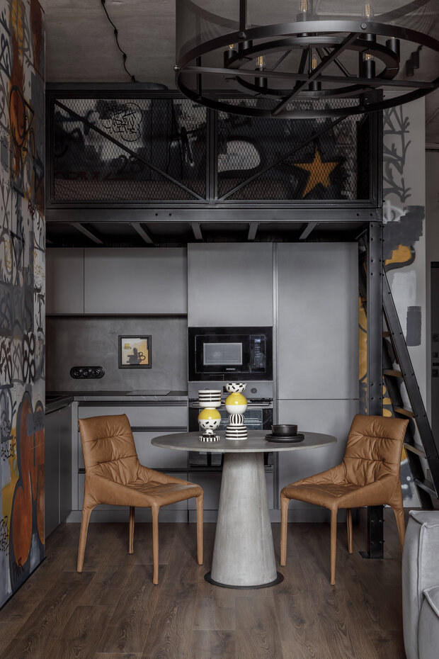 Фотография: Кухня и столовая в стиле Лофт, Современный, Эклектика, Малогабаритная квартира, Квартира, Студия, Проект недели, Москва, до 40 метров, Катрин Диб – фото на INMYROOM