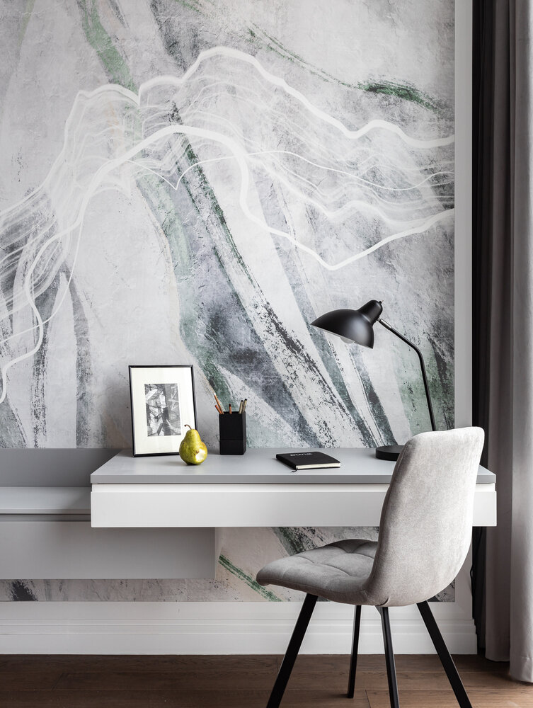 Рисунок для панно на стену напротив кровати в спальне искали очень долго. Хотелось, чтобы это была живописная живая структура. Монохромный эскиз дополнили легкими зелеными всполохами. Рисунок для панно на стену напротив кровати в спальне искали очень долго. Хотелось, чтобы это была живописная живая структура. Монохромный эскиз дополнили легкими зелеными всполохами.