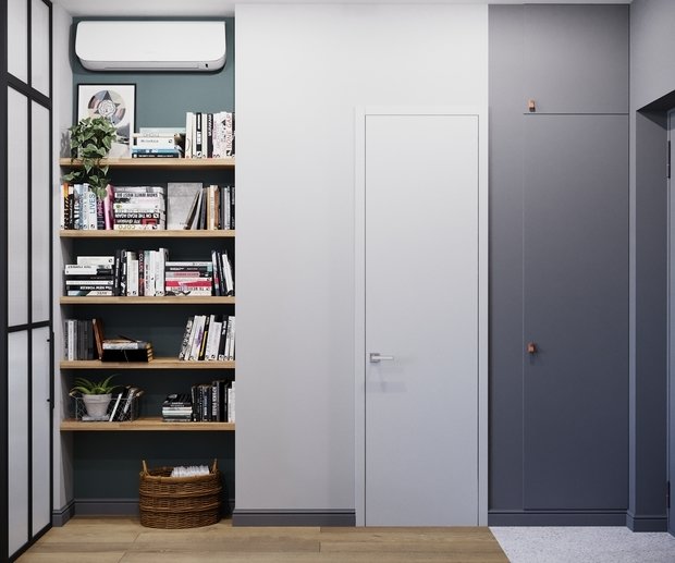 Фотография: Прихожая в стиле Скандинавский, Минимализм, Кухня и столовая, Гостиная, Спальня, Лофт, Квартира, Проект дня, Серый, 2 комнаты, до 40 метров, Студия 20:18 – фото на INMYROOM