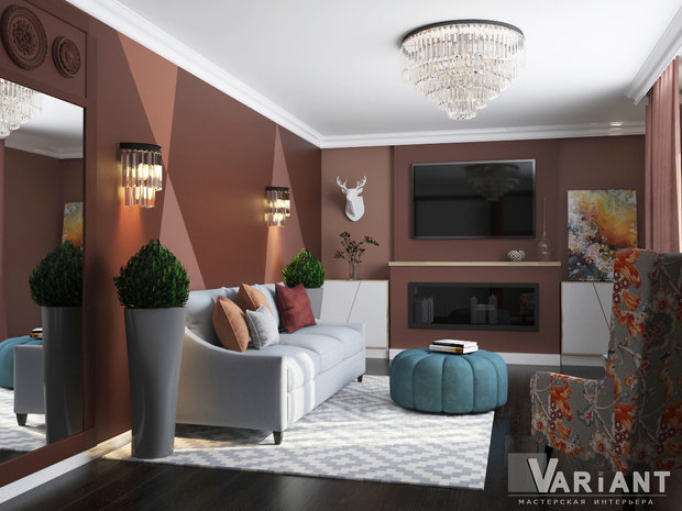 Фото из портфолио Гостиная в коралловом цвете – фотографии дизайна интерьеров на INMYROOM