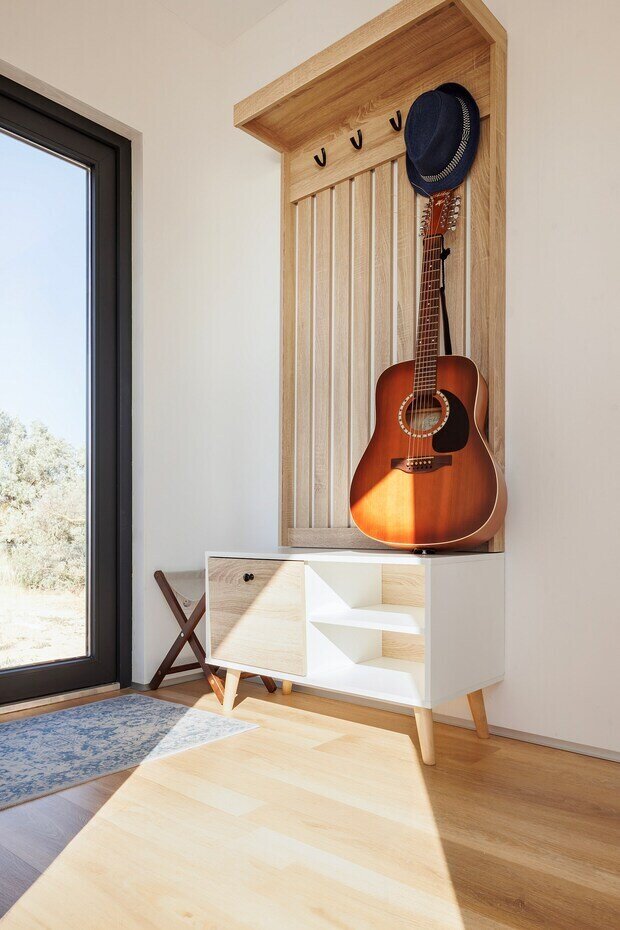 Фотография: Прихожая в стиле Современный, Минимализм, Малогабаритная квартира, Дом, Проект дня, Дом и дача, Краснодар, 2 комнаты, до 40 метров, современный с элементами минимализма и скандинавского стиля, Мария Шишова – фото на INMYROOM