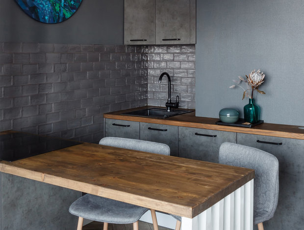 Фотография: Кухня и столовая в стиле Скандинавский, Современный, Малогабаритная квартира, Квартира, Студия, Проект недели, Санкт-Петербург, до 40 метров, Светлана Куксова – фото на INMYROOM