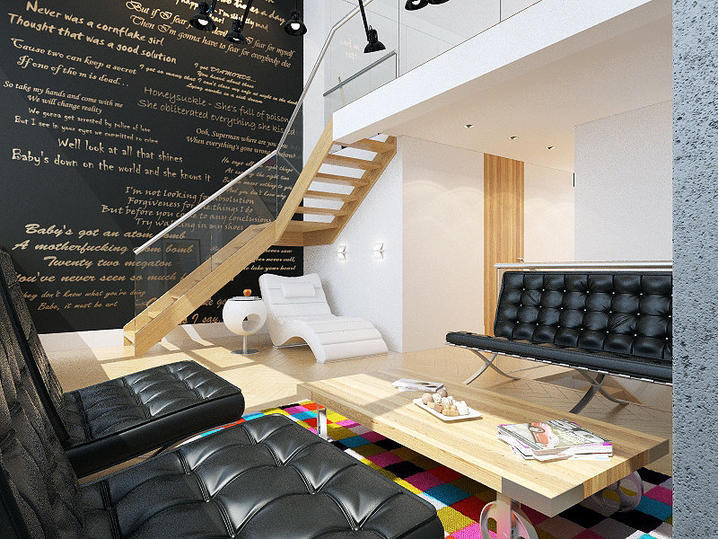 Фотография: Гостиная в стиле Лофт, Современный, Эклектика, Декор интерьера, Квартира, Artemide, Axo Light, Moooi, Дома и квартиры, Проект недели – фото на INMYROOM