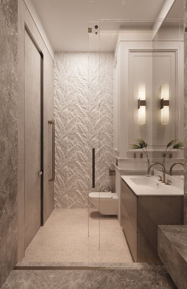 Фотография: Ванная в стиле Классический, Современный, Квартира, Проект недели, Бежевый, 60-90 метров, TaupeHome, ПРЕМИЯ INMYROOM – фото на INMYROOM