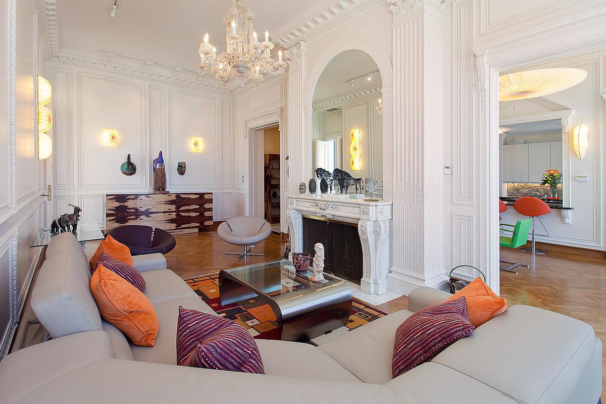 Фотография: Гостиная в стиле Классический, Скандинавский, Современный, Квартира, Терраса, Дома и квартиры, Камин, Пентхаус, Ар-деко – фото на INMYROOM