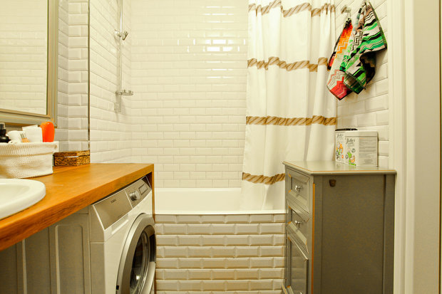 Фотография: Ванная в стиле Лофт, Скандинавский, Современный, Квартира, Проект недели – фото на INMYROOM