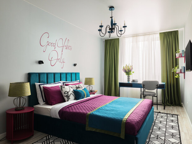 Фотография: Спальня в стиле Скандинавский, Современный, Малогабаритная квартира, Квартира, Проект дня, Санкт-Петербург, Монолитный дом, 1 комната, до 40 метров, Александра Войнова, современный с элементами эклектики – фото на INMYROOM