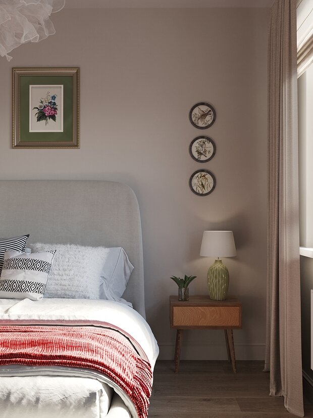 Фотография: Спальня в стиле Современный, Малогабаритная квартира, Проект дня, Москва, Монолитный дом, 2 комнаты, до 40 метров, Елена Бургонская – фото на INMYROOM