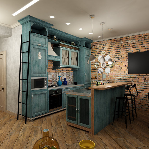 Фотография: Кухня и столовая в стиле Лофт, Квартира, Проект недели, Челябинск, новостройка, Анна Серскова, ЙОХ architects, Монолитный дом, 2 комнаты, 60-90 метров – фото на INMYROOM