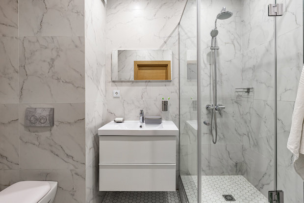Фотография: Ванная в стиле Скандинавский, Современный, Квартира, Проект недели, Санкт-Петербург, 1 комната, 40-60 метров, Антон Бипиташ – фото на INMYROOM