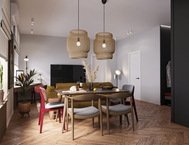 Фотография: Кухня и столовая в стиле Современный, Эклектика, Квартира, Проект недели, Москва, 2 комнаты, 40-60 метров – фото на INMYROOM