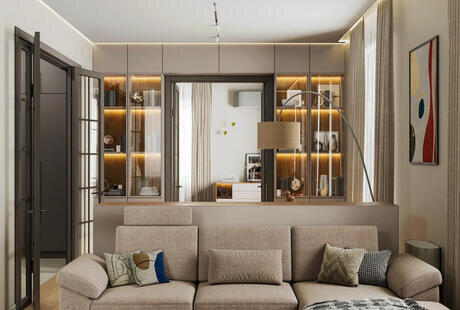 Дизайн-проект квартиры в ЖК «SYMPHONY 34 (Симфония 34)» в стиле джапанди