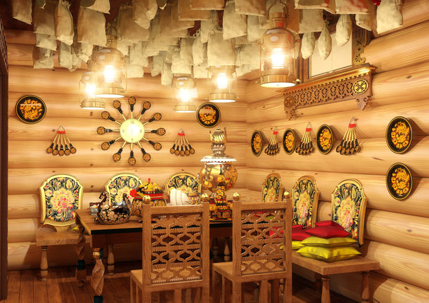 Фото из портфолио Самоварная. Народная русская банька. – фотографии дизайна интерьеров на INMYROOM