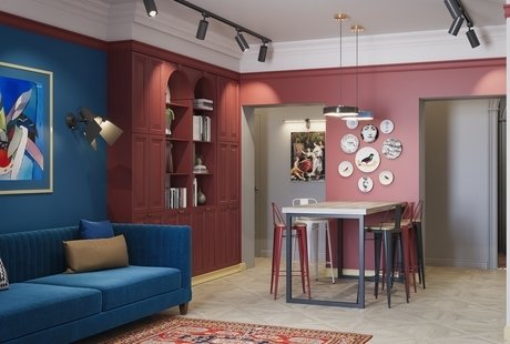 Яркая двухкомнтаная квартира в ЖК "Красный проспект" в Новосибирске