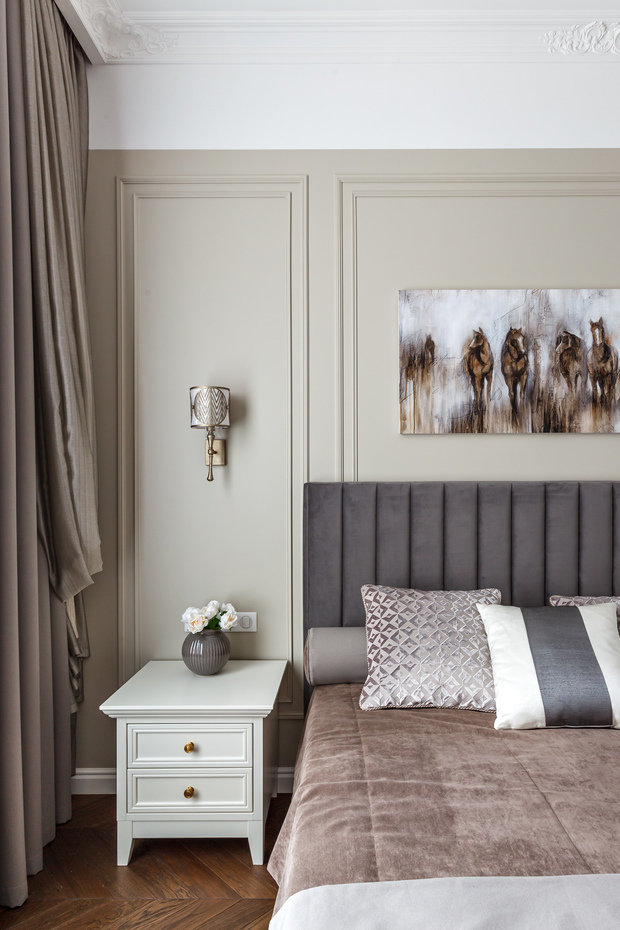 Фотография: Спальня в стиле Классический, Современный, Квартира, Проект недели, Москва, Татьяна Воронцова, 3 комнаты, 60-90 метров – фото на INMYROOM