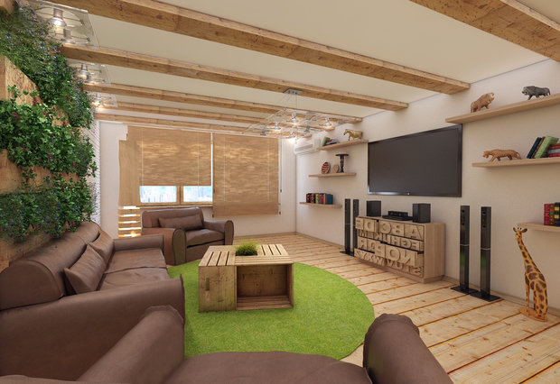 Фото из портфолио Брызги лета. Гостиная с гидропоникой. – фотографии дизайна интерьеров на INMYROOM