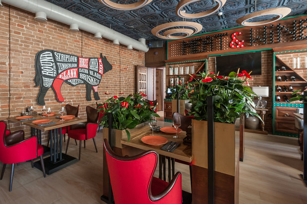 Фото из портфолио Дизайн интерьера ресторана «MEAT & WINE» – фотографии дизайна интерьеров на INMYROOM