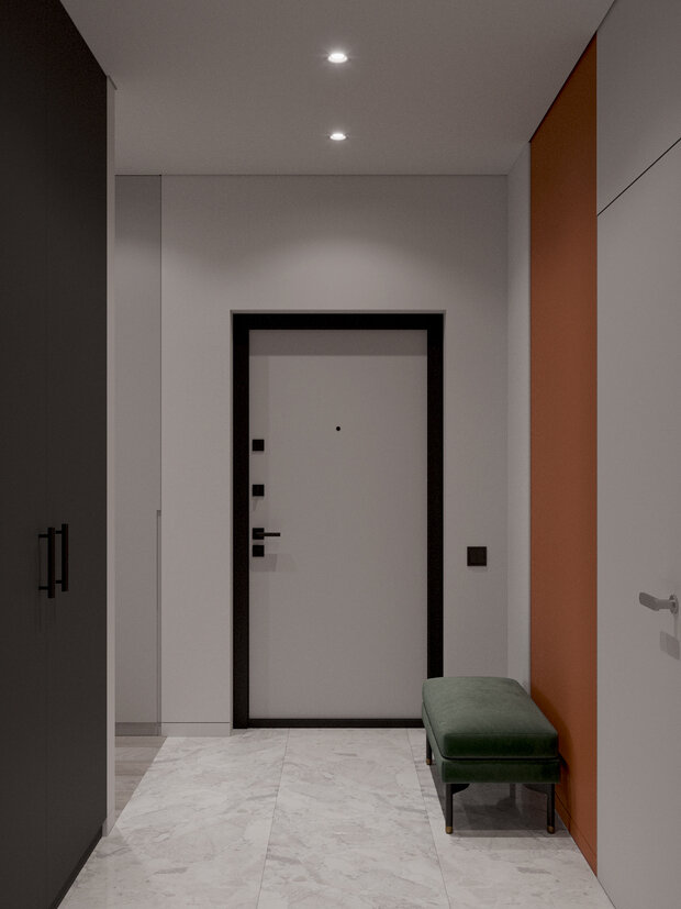 Фотография: Прихожая в стиле Современный, Минимализм, Квартира, Проект недели, Москва, Монолитный дом, 3 комнаты, 60-90 метров, Анастасия Григорьева – фото на INMYROOM