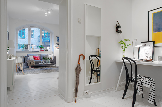 Фотография: Офис в стиле Скандинавский, Малогабаритная квартира, Квартира, Швеция, Дома и квартиры, Гетеборг – фото на INMYROOM