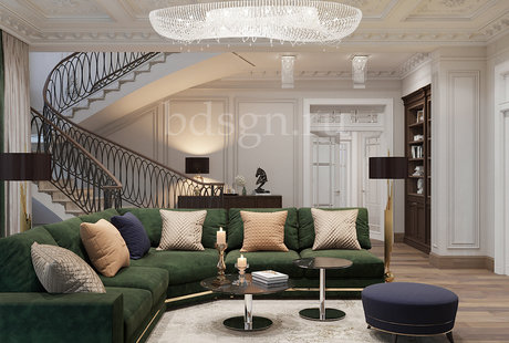 Гостиная в теплых оттенках