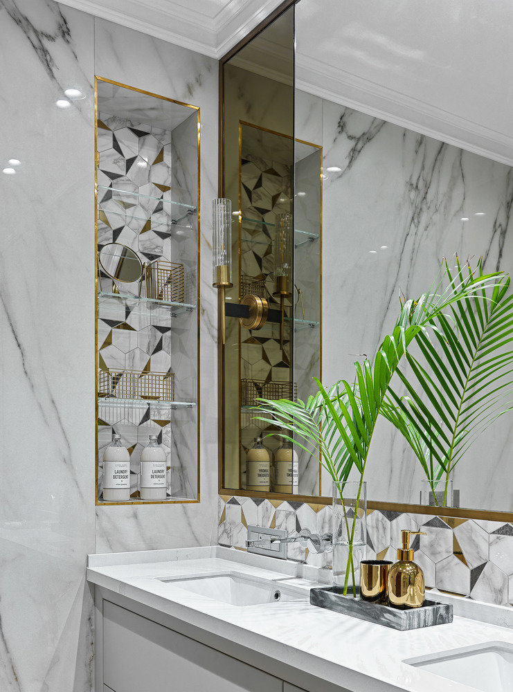 Фотография: Ванная в стиле Современный, Квартира, Проект недели, Москва, Мария Рублева, 4 и больше, Более 90 метров, #эксклюзивныепроекты – фото на INMYROOM