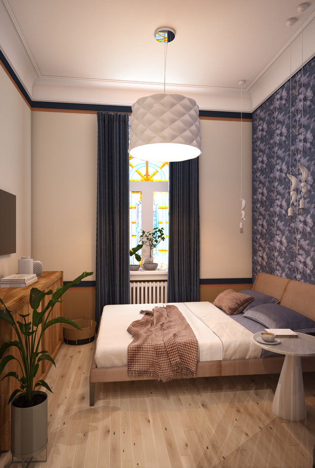 Фотография: Спальня в стиле Современный, Эко, Скандинавский, Квартира, Студия, Проект дня, Марина Саркисян, Хельсинки, до 40 метров – фото на INMYROOM