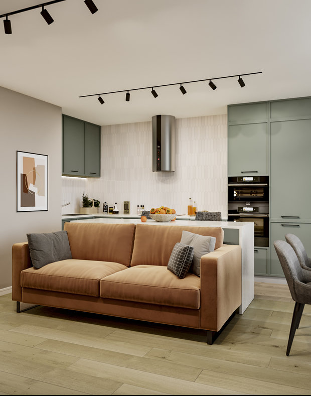 Фотография: Кухня и столовая в стиле Современный, Минимализм, Квартира, Проект недели, Екатеринбург, 2 комнаты, 60-90 метров, Екатерина Третьякова – фото на INMYROOM