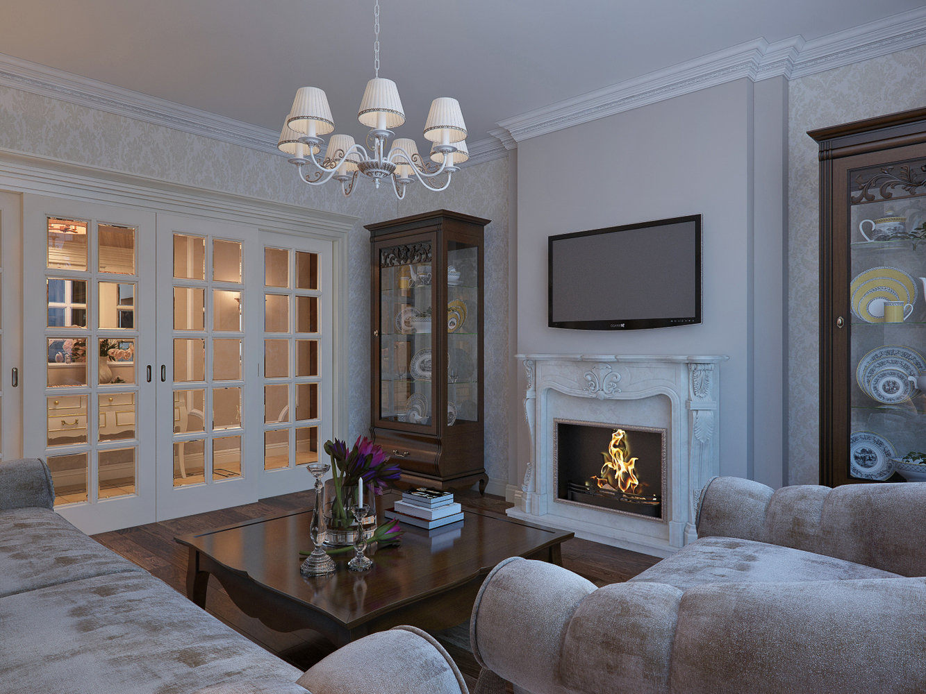 Фотография: Гостиная в стиле Классический, Квартира, Harlequin, Декор, Мебель и свет, Белый, Проект недели, Москва, Бежевый, Серый, Коричневый, Villeroy & Boch, Ceracasa CERAMICA, Бакаут, San Marco, Tarkett, Fresco, Maytoni, Loymina, leloft, Kuchenberg, Adex, Лидия Большакова, NW-Interior, классика в панельном доме – фото на INMYROOM Фотография: Гостиная в стиле Классический, Квартира, Harlequin, Декор, Мебель и свет, Белый, Проект недели, Москва, Бежевый, Серый, Коричневый, Villeroy & Boch, Ceracasa CERAMICA, Бакаут, San Marco, Tarkett, Fresco, Maytoni, Loymina, leloft, Kuchenberg, Adex, Лидия Большакова, NW-Interior, классика в панельном доме – фото на INMYROOM