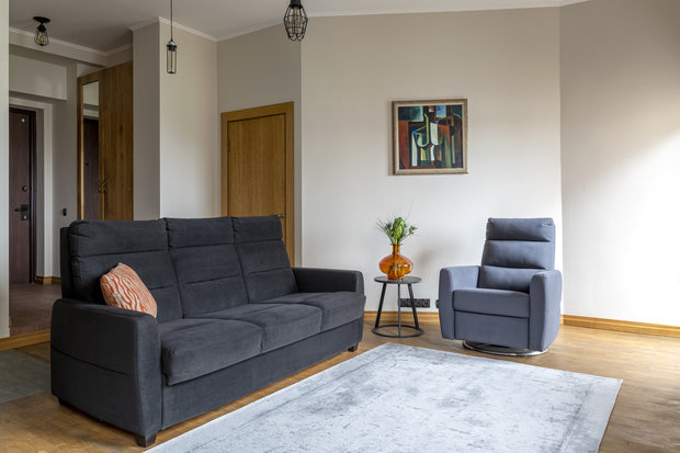 Фотография: Гостиная в стиле Минимализм, Современный, Квартира, Проект дня, Москва, Марина Саркисян, 2 комнаты, 40-60 метров – фото на INMYROOM