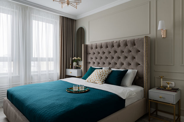 Фотография: Спальня в стиле Классический, Современный, Квартира, Проект недели, Москва, 4 и больше, Более 90 метров, Анна Шаповалова – фото на INMYROOM