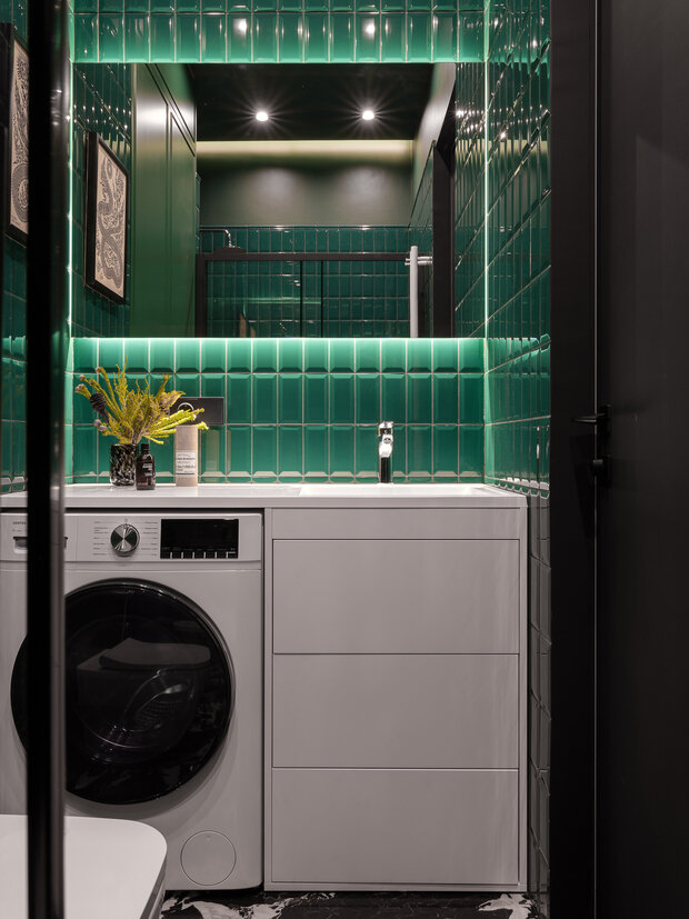 Фотография: Ванная в стиле Современный, Квартира, Проект дня, Москва, Сталинка, 1 комната, до 40 метров, Nisha Buro – фото на INMYROOM