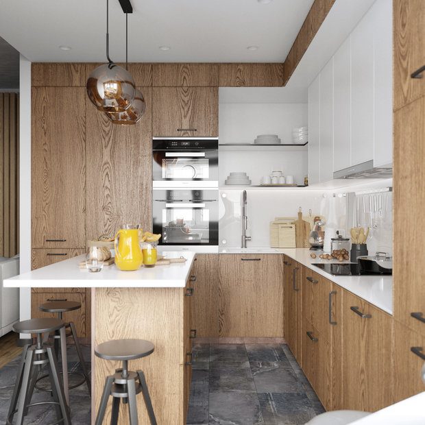 Фотография: Кухня и столовая в стиле Лофт, Минимализм, Современный, Квартира, Проект недели, Беларусь, Минск, Монолитный дом, 3 комнаты, 60-90 метров, Studio 57 – фото на INMYROOM