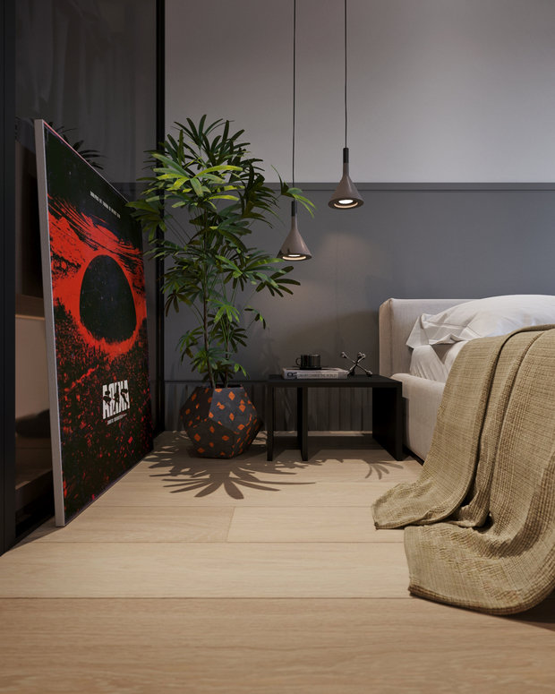 Фотография: Спальня в стиле Лофт, Современный, Квартира, Проект недели, Санкт-Петербург, 2 комнаты, 60-90 метров, Dinamika Architects – фото на INMYROOM