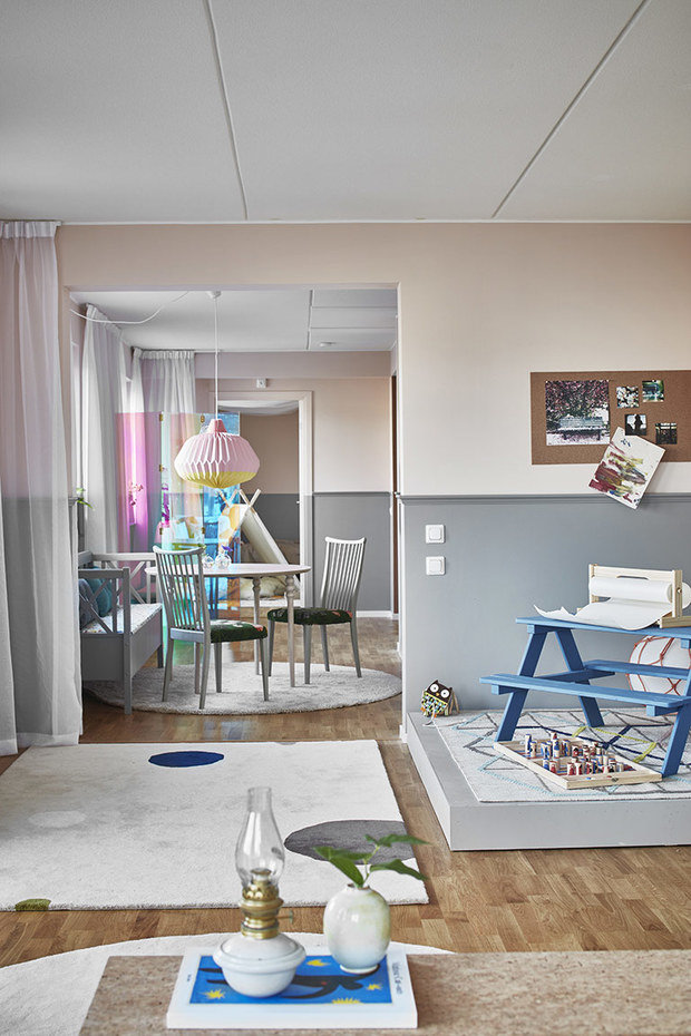 Фото из портфолио "Игривый дом" : Трехкомнатная квартира в трех версиях – фотографии дизайна интерьеров на INMYROOM