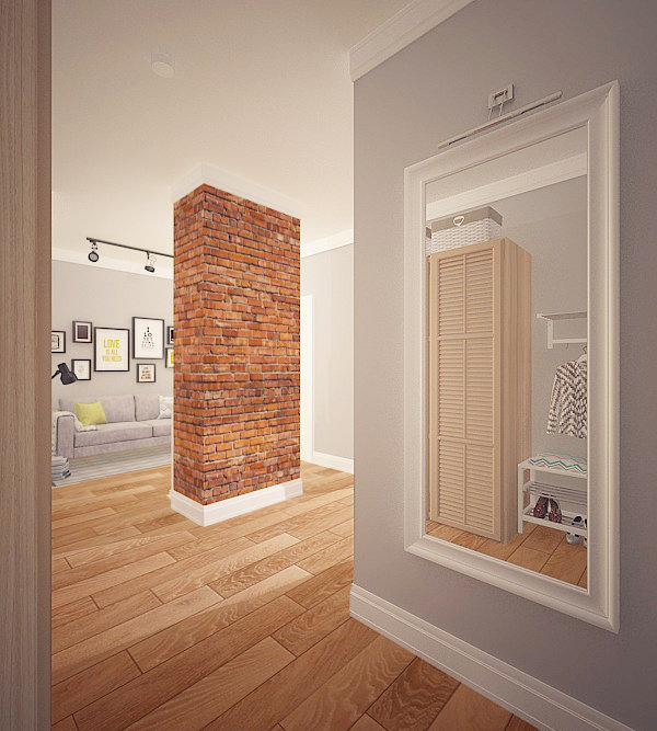 Фотография: Прихожая в стиле Лофт, Скандинавский, Малогабаритная квартира, Квартира, Россия, Планировки, Eames, Мебель и свет, Белый, Перепланировка, Черный, Бежевый, Серый, Розовый, Голубой, Бирюзовый, Коричневый, Санкт-Петербург, ИКЕА, перепланировка двухкомнатной квартиры, Елена Иванова, A Plan, как сделать из двушки трешку, идея обустройства двухкомнатной квартиры, планировка двухкомнатной квартиры, питерский проект двушки – фото на INMYROOM