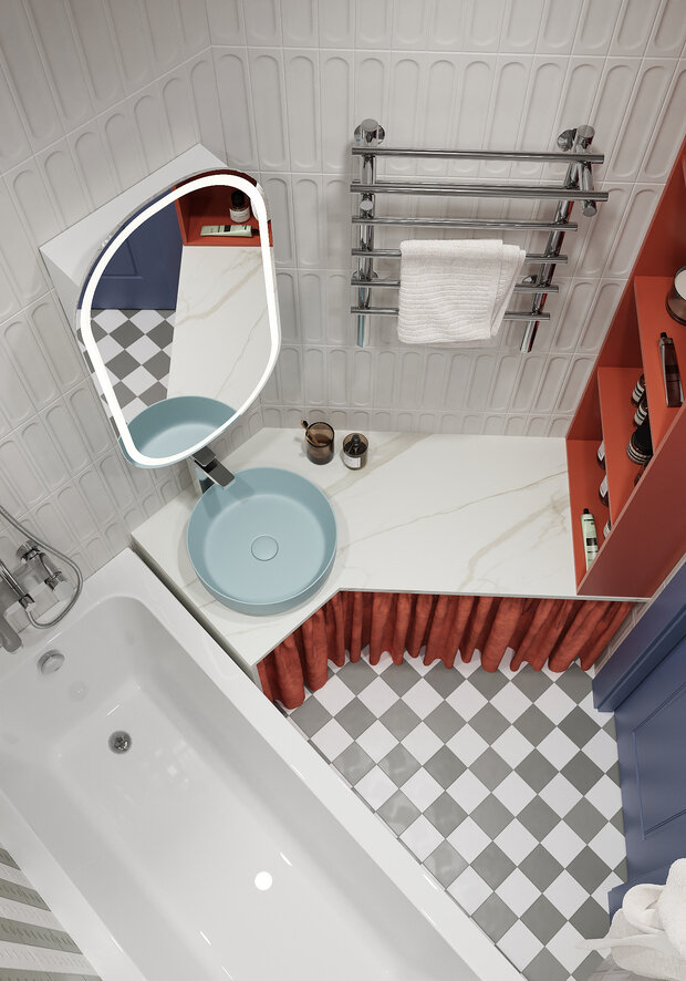 Фотография: Ванная в стиле Современный, Эклектика, Квартира, Проект дня, Санкт-Петербург, Ирина Собыленская, Панельный дом, 3 комнаты, 40-60 метров, 60-90 метров – фото на INMYROOM