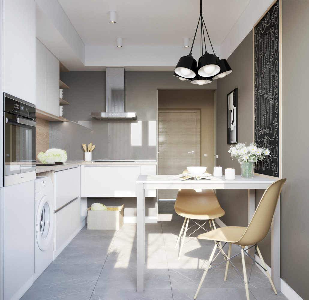 Фотография: Кухня и столовая в стиле Современный, Скандинавский, Малогабаритная квартира, Квартира, Проект недели, Москва, Кирпичный дом, 1 комната, до 40 метров, Rerooms.ru – фото на INMYROOM Фотография: Кухня и столовая в стиле Современный, Скандинавский, Малогабаритная квартира, Квартира, Проект недели, Москва, Кирпичный дом, 1 комната, до 40 метров, Rerooms.ru – фото на INMYROOM